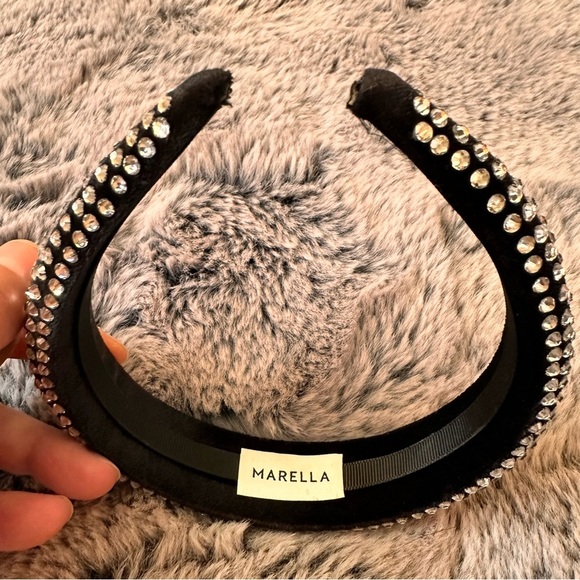 NWOT Marella by Max Mara Crystal Headband Black Fall/Winter/ Holidays - Picture 9 of 14